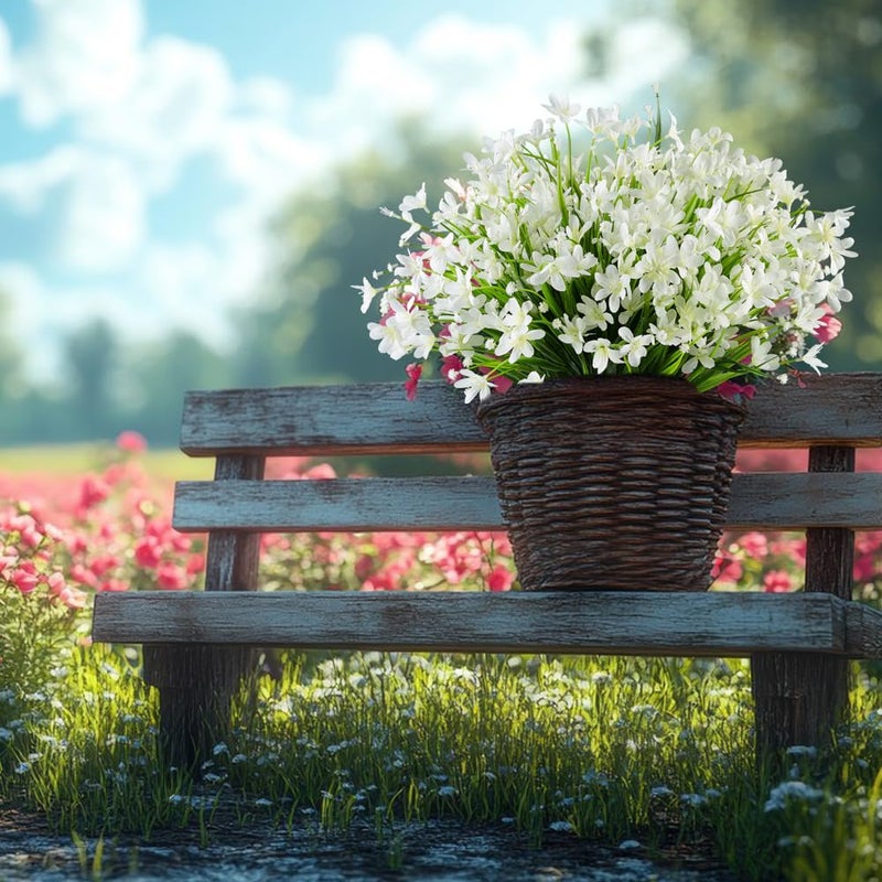 HAPLIA 8 Bundles Artificial Daffodils Flowers, Fake Artificial Greenery UV Resistant No Fade Faux Plastic Plants for Wedding Bridle Bouquet Indoor Outdoor Home Garden Kitchen Office Table Vase (White) - Image 3